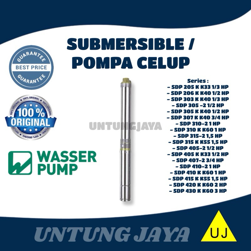WASSER SUBMERSIBLE PUMP SDP 205 Kabel 33 meter 1/3 HP // POMPA CELUP WASSER // POMPA SATELIT WASSER 