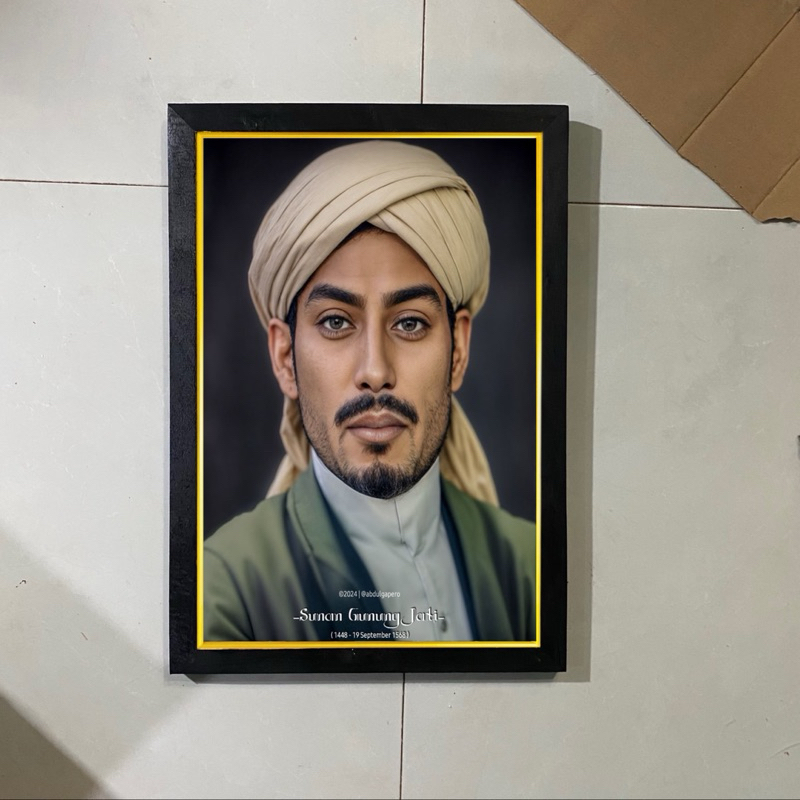 Hiasan dinding gambar sunan gunung jati plus bingkai