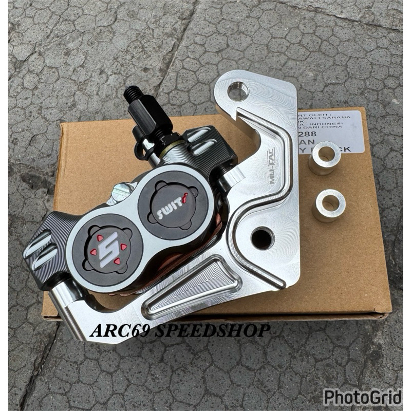 Paket Kaliper Swits Formula 4Piston + Breket Cnc Nmax New / old AEROX Disc Standar 230 / 260mm