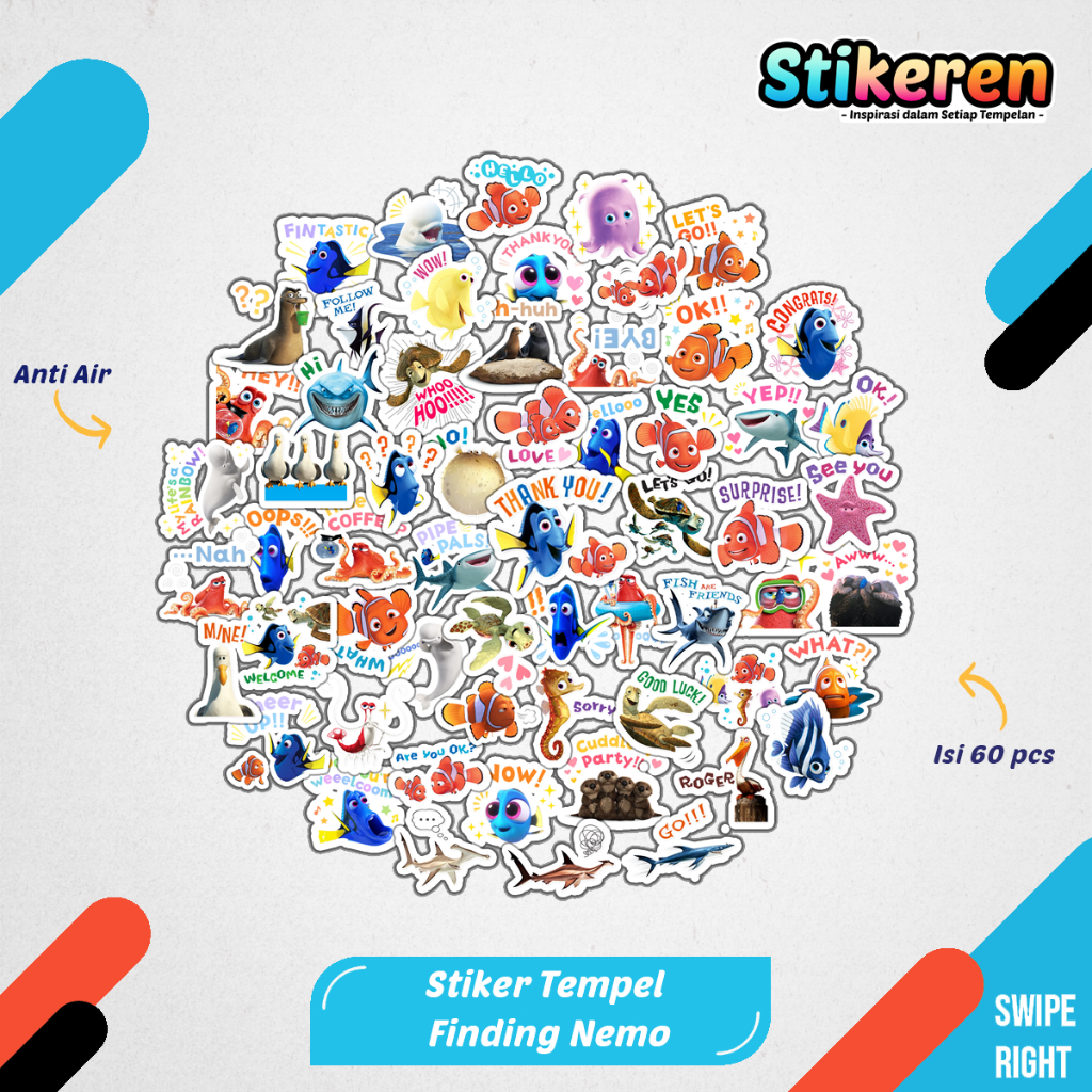 

Stiker Finding Nemo Paper Vinyl Dekorasi Laptop Koper Tumbler Kulkas DIY