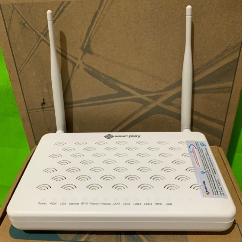 ZTE V1 F660 (Unit & Adaptor) MNC Play Port Biru'Ijo GPON ONT ZXHN Wifi Router Single Band