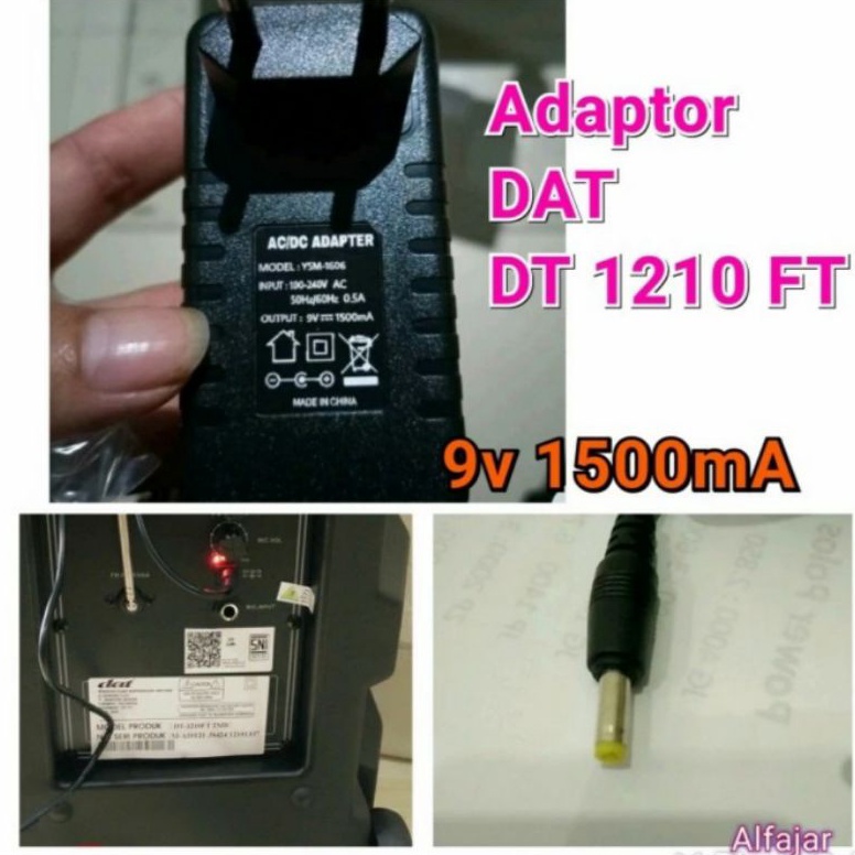 KODE A4G Adaptor Charger Cas Speaker Portable Wireless DAT DT 121 FT  121F 9V 15A 9Volt 15mA