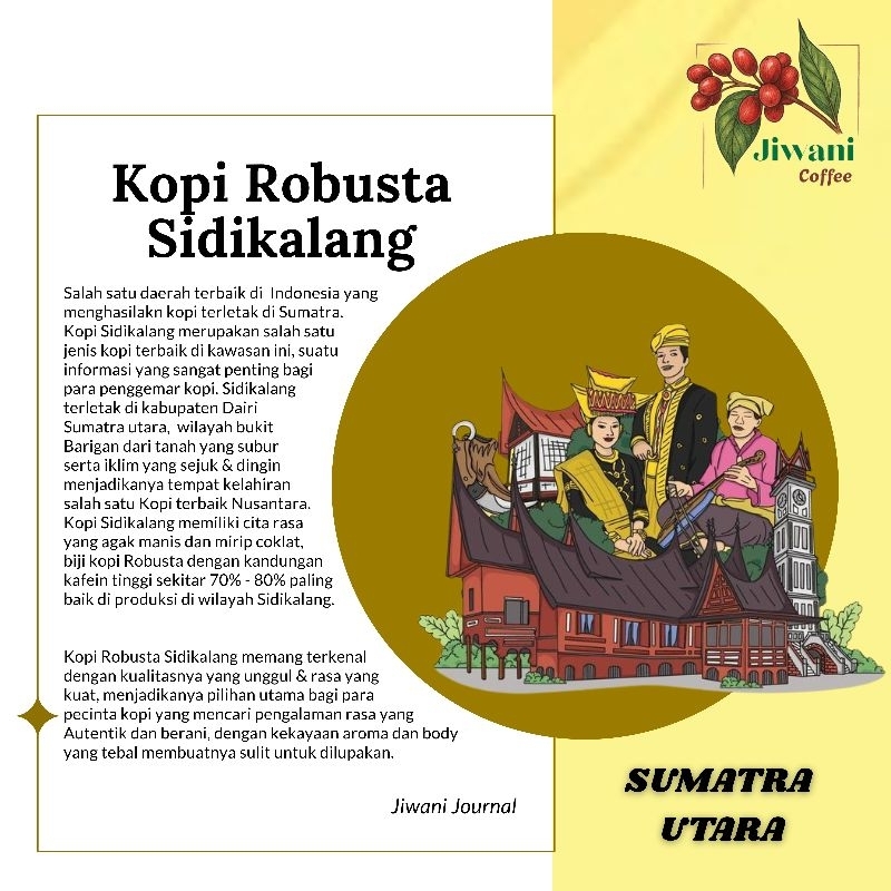 

Kopi Robusta Sidikalang Roast Beans, Robusta Specialty Coffee Premium Natural Process Bubuk 200gr