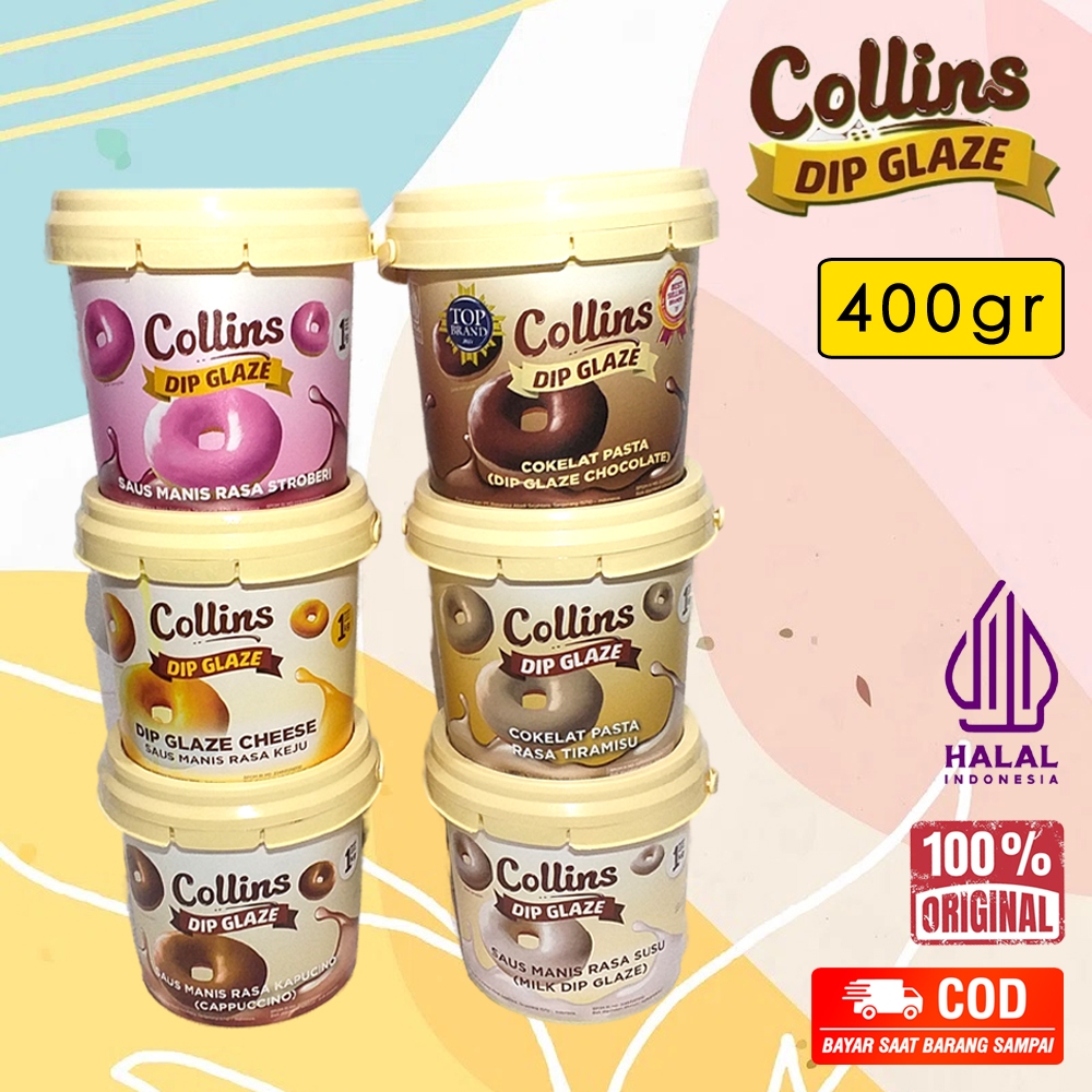 

Selai Collins Dip Glaze Repack 400gr | Saus Manis Pasta Roti Donat