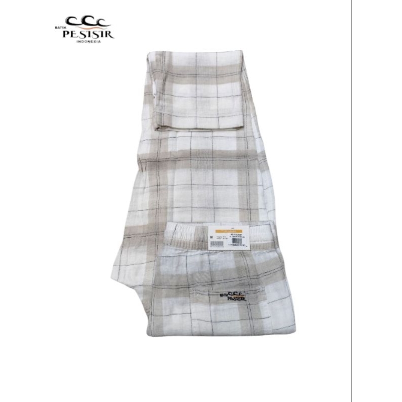 Celana Panjang Pria Slim fit Kotak-kotak Pinggang Karet