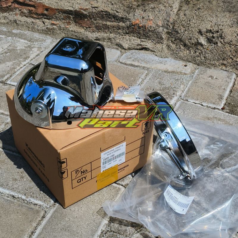 Batok set ring lampu ninja R/SS Original kawasaki/ batok original ring lampu original full crome kod