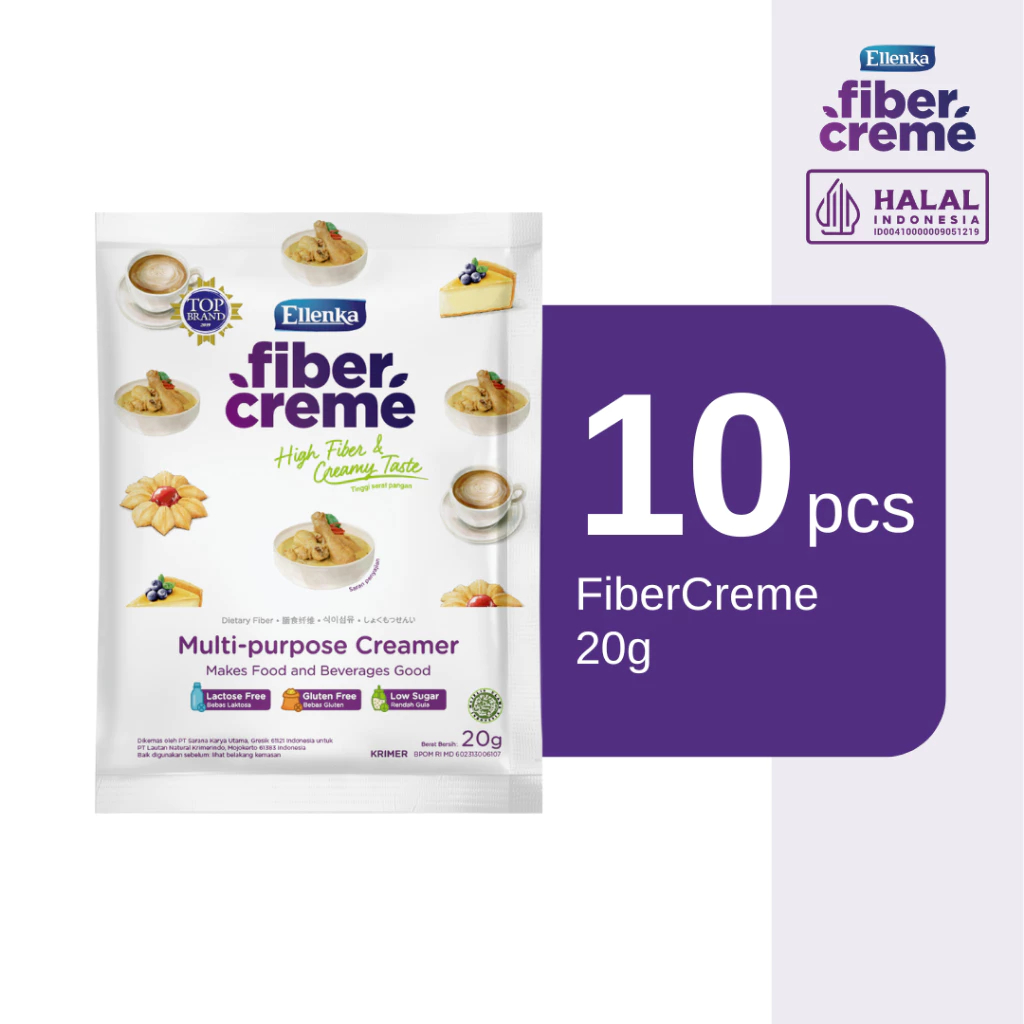 

Fiber Creme 20g Ellenka (10 sachet x 20g) Krimer Pengganti Santan Pengental Masakan Rendah Gula Tinggi Serat Tanpa Pengawet