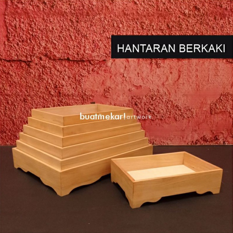 KODE U83E HANTARAN KAYU BERKAKI  seserahan  tray  kotak kayu