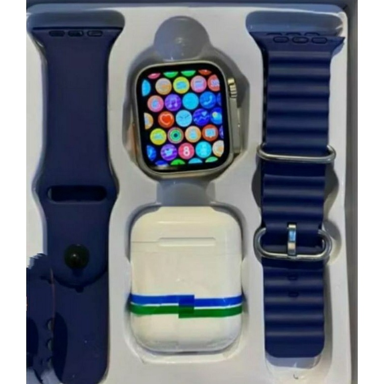 KODE L13A Terbaru Smartwatch i8 Ultra Watch 8 Free 2 Tali Plus Earphone TWS Full Layar Ada Kalkulato