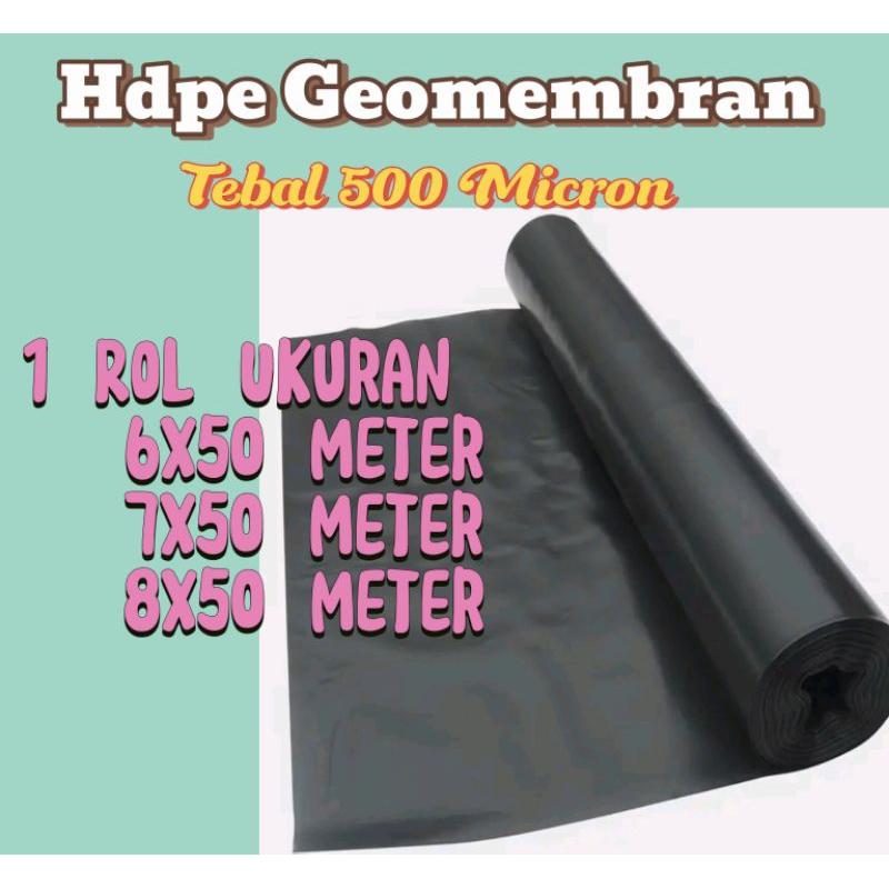 1 Roll Hdpe Geomembran tebal 500 micron berbagai ukuran ( Terpal Tambak & kolam ikan )