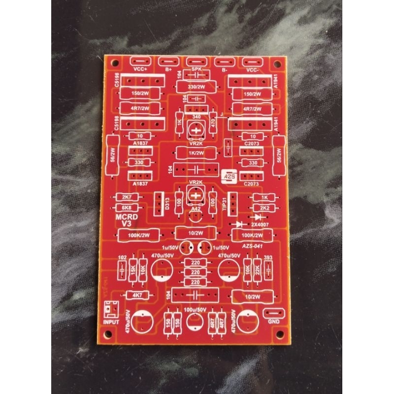 PCB Driver Power Amplifier MCRD V3 Pertinak Merah