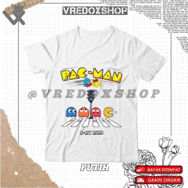 Kaos Atasan Anak Motif Pacman 8Bit Pixel Art/ Baju Pac-Man Keren Traffic light 8-Bit/ T-shirt Pakaia