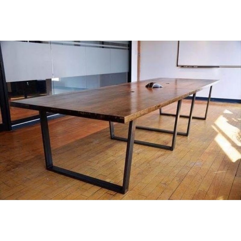 Meja meeting kantor kayu minimalis / meja meeting kayu