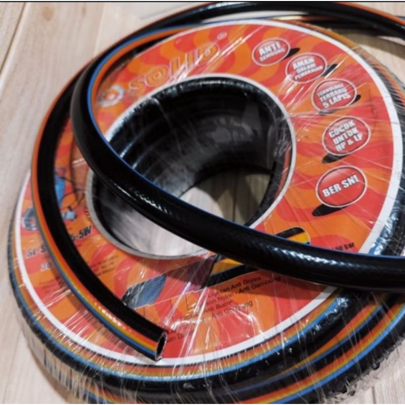 SOLID Selang Gas LPG Hitam SNI 5 Lapis High Pressure Selang Kepala Regulator