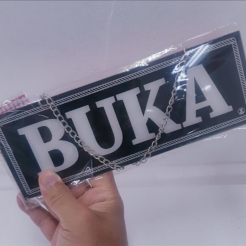 

Label Tulisan/Papan Arkrilik Tulisan Buka dan Tutup/ Suction /
