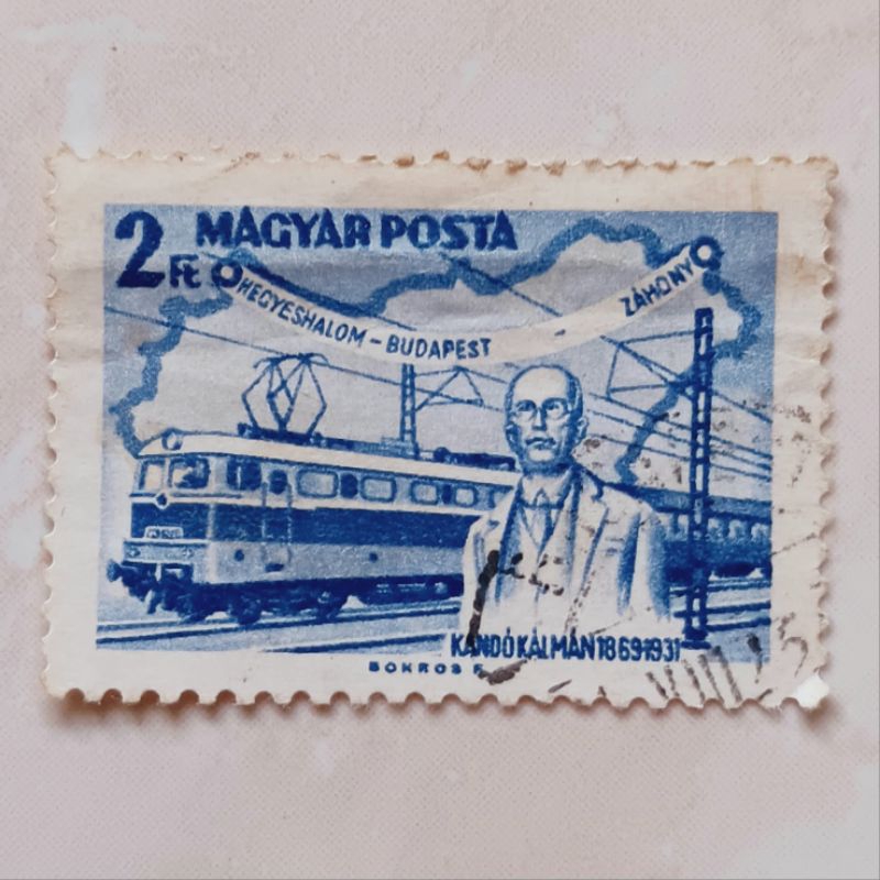 

(AA) Perangko Hongaria 1968 Anniversaries - Events VI. - Kandó Kálmán (1869-1931) Engineer, Electric Locomotive 2 forint Used