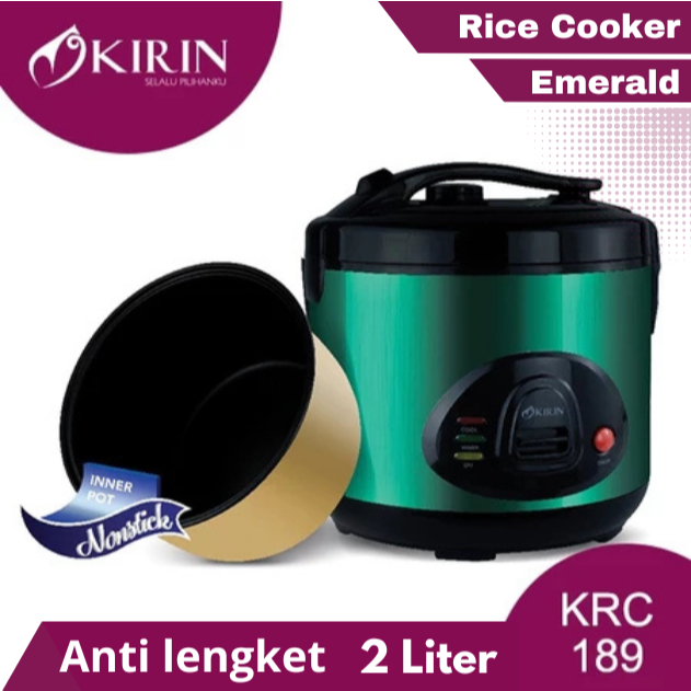 KIRIN RICE COOKER 2 LITER | KRC-189 Non-Stick / Magic Com 2 Liter Anti Lengket Kirin