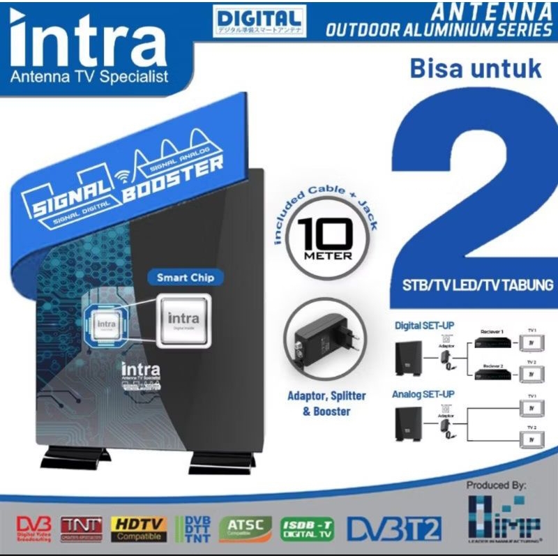 Antena Tv digital INTRA INT-119 bisa untuk 2 tv 2 stb intra 119