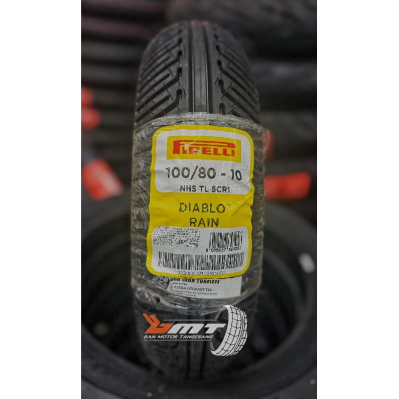 BAN PIRELLI DIABLO RAIN size 100/80 R 10 For Race Tubelees