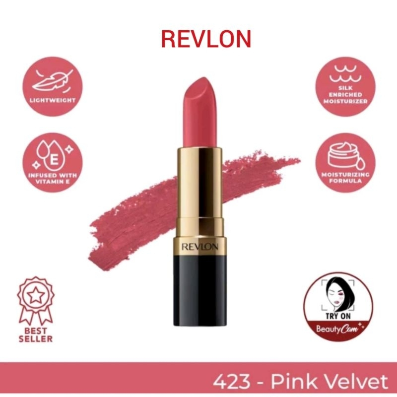 Revlon Superlustrous Matte Lipstik Make up (matte & tahan lama) Shade 423 Pink Velvet