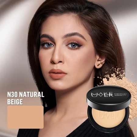 MAKE OVER Powerstay 24H Matte Powder Foundation N30 Natural Beige 10 g - All Skin Bedak Padat High C