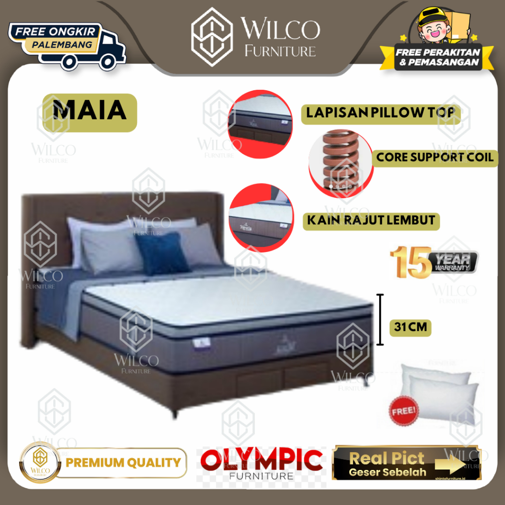 Kasur Springbed Olympic Maia / Matras Springbed Olympic Plush Top - Matras Aja , 100x200