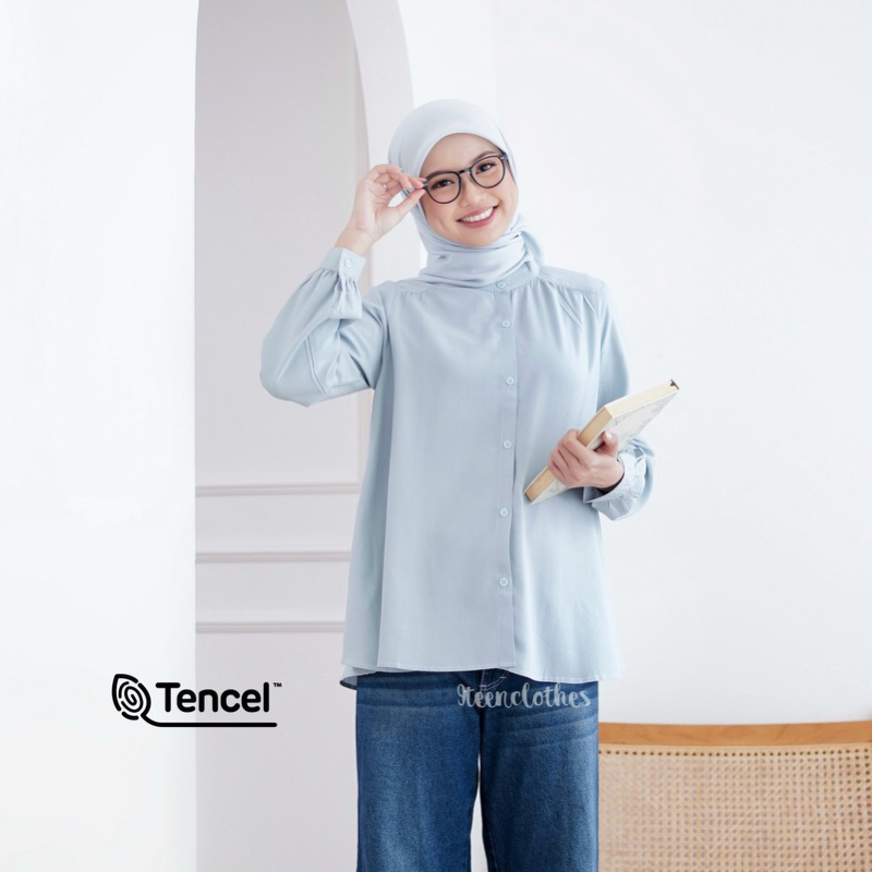 Vaia Blouse by 9teenclothes | Kemeja Kerja Rayon TENCEL™