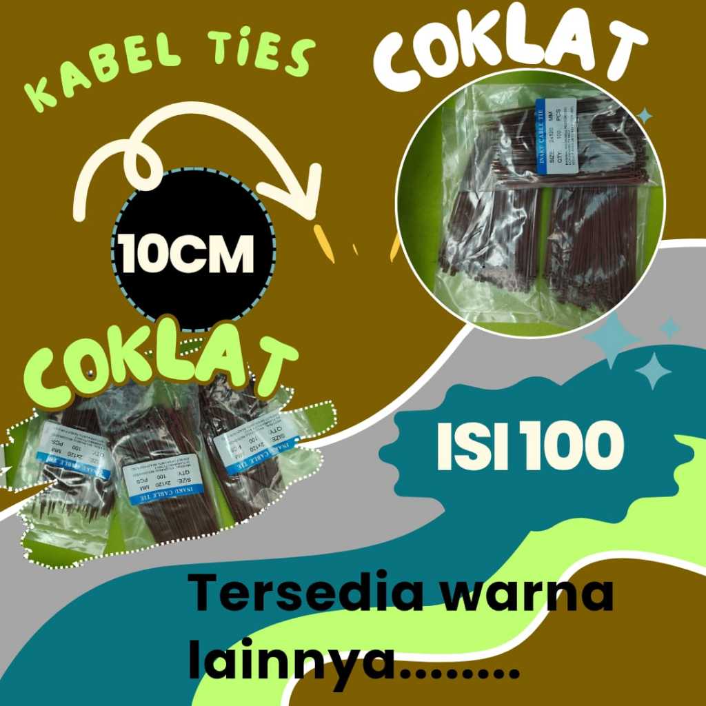 

COKLAT Kabel Ties Nylon 10cm 1 Pack isi 100 pcs | Kabel Tis COKLAT Nylon 10 cm 1 Pack isi 100 pcs