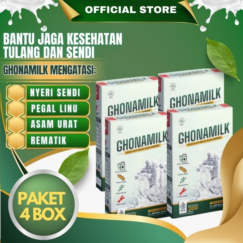 

GHONAMILK SUSU KAMBING PLUS HERBAL Paket 4 Box