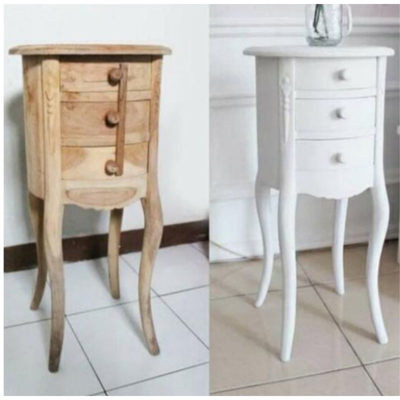 RAY nakas cempolong jati cat putih duco