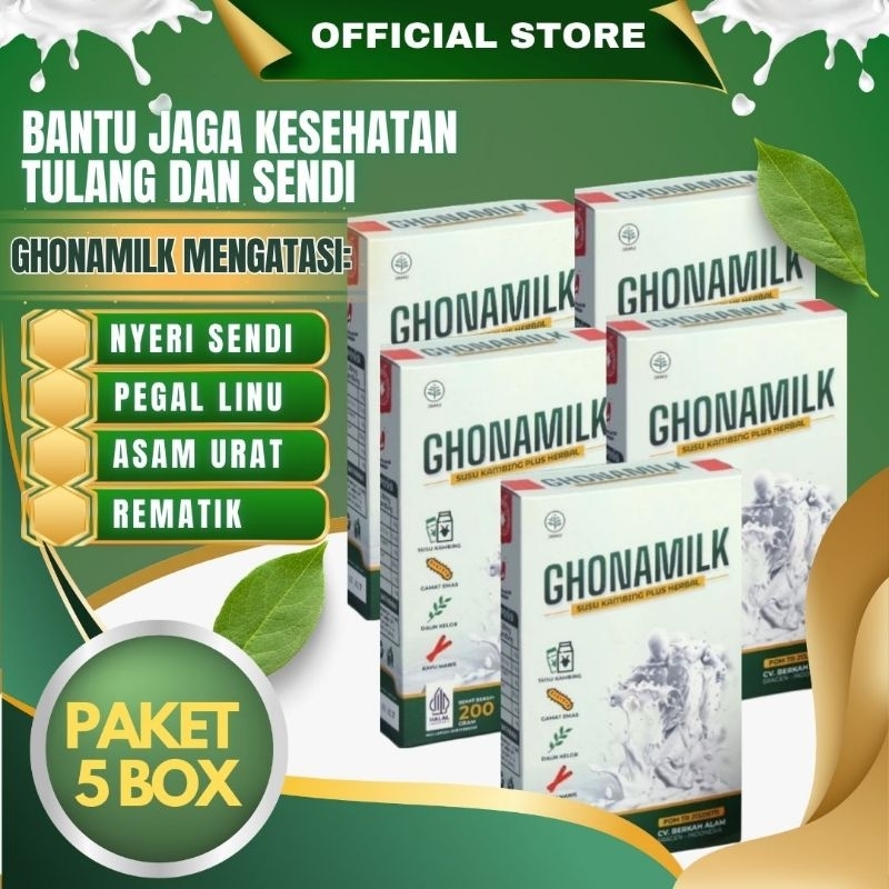 

GHONAMILK SUSU KAMBING PLUS HERBAL Paket 5 Box