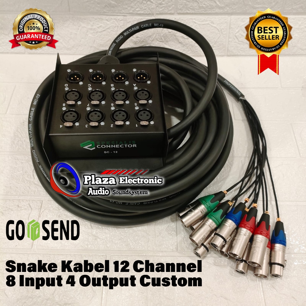 Snake Kabel Isi 12 Channel Komplit + Stage Box STX 8 Input 4 Output 20 Meter