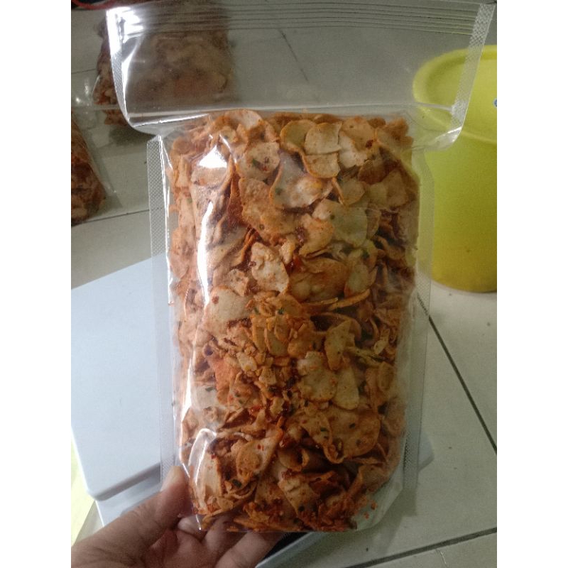 

Bakso Goreng (BASRENG) Daun Jeruk Garing Enak Renyah - Original dan Pedas, 500Gram