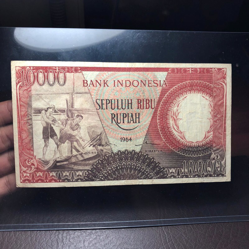 Uang Kuno 10000 Seri Pekerja Merah 1964
