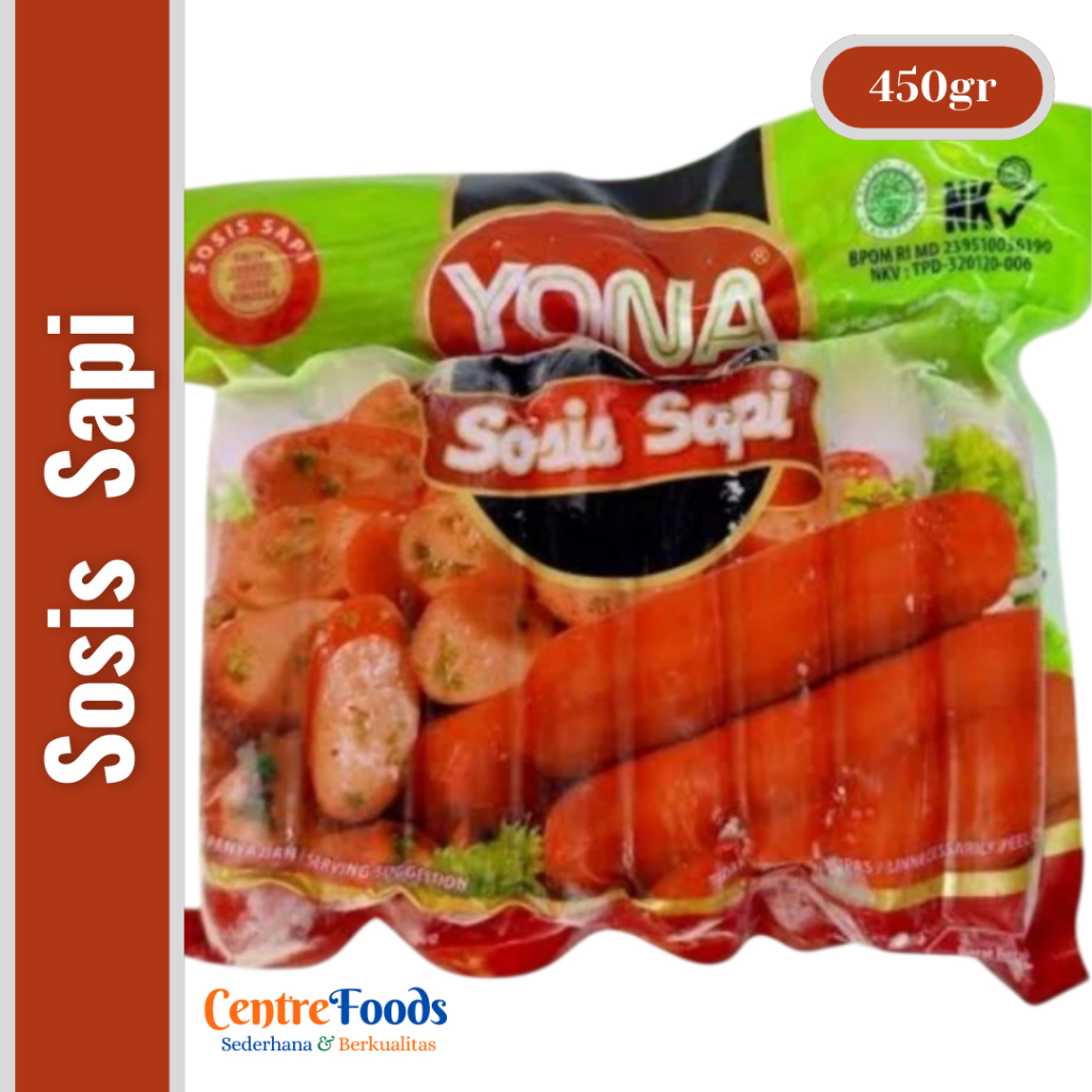 

Sosis Sapi Merah - Beef Sausage YONA | Isi 15 Pcs - 450gr [ Harga Per BKS ]