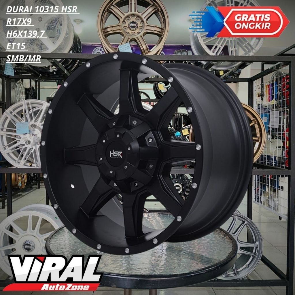 VELG MOBIL HILUX,STRADA RING 17 HSR DURAI R17 LUBANG BAUT 6 ET15 MURAH