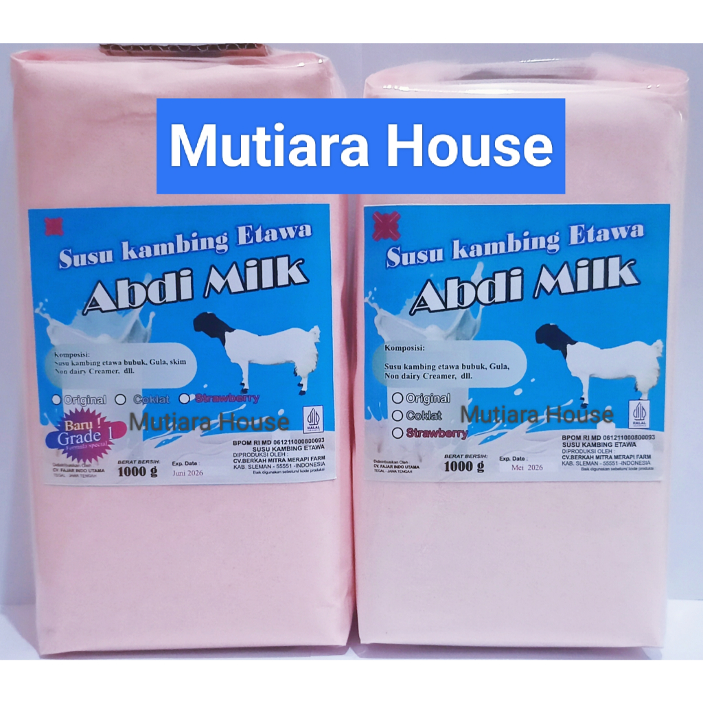 

Susu Kambing Etawa Rasa Strawberry Grade 1 & Grade 2 Isi 1kg