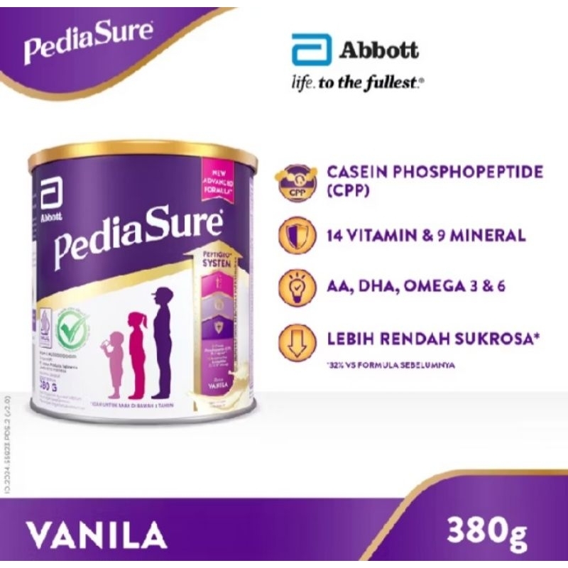 

PEDIASURE VANILA 380G (1-10TH) – NUTRISI PERTUMBUHAN – EXP 2026 – PRODUK 100% ORIGINAL