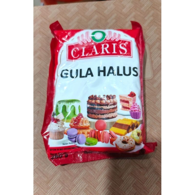 

gula halus claris kemasan 250g halal