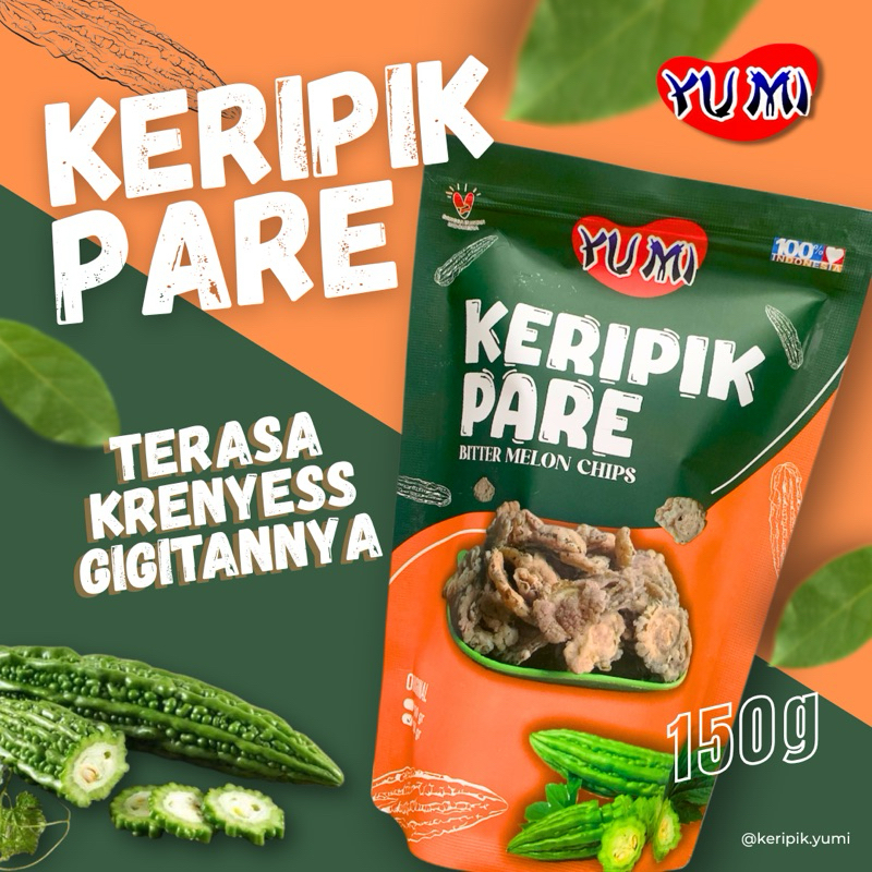 

150gr KERIPIK PARE SEHAT, GURIH, RENYAH Snacks Kripik Makanan Cemilan Crispy Food