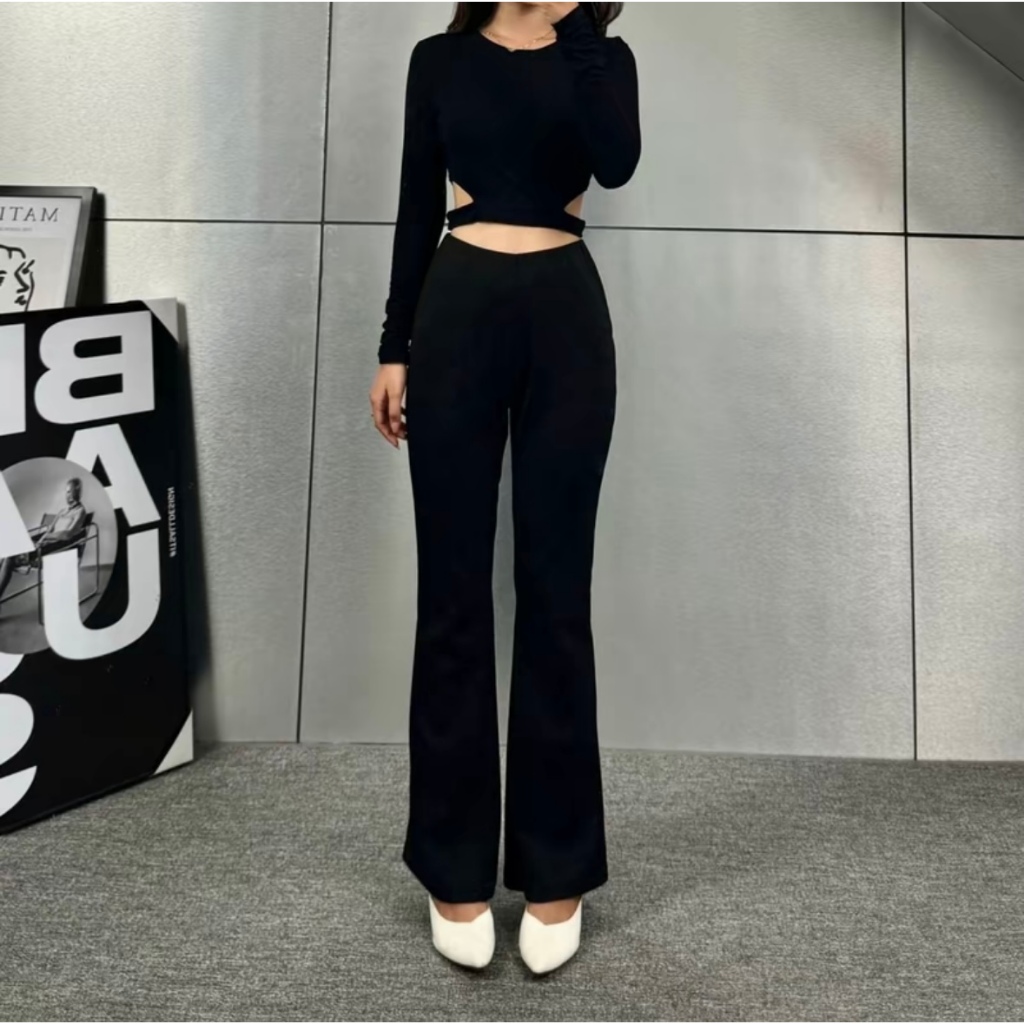 Cutbray Highwaist Pants - Cutbray Pants Wanita - haigwaist kulot cutbray scuba premium