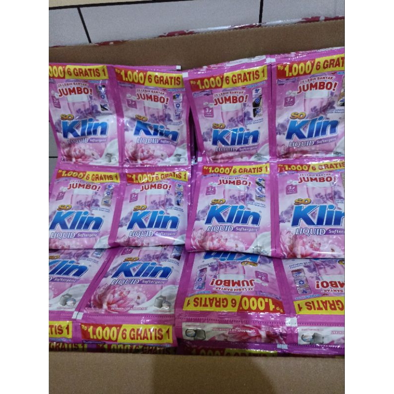 SoKlin liquid jumbo soklin cair sachet kemasan 1000 renceng(12+2 Sachet)