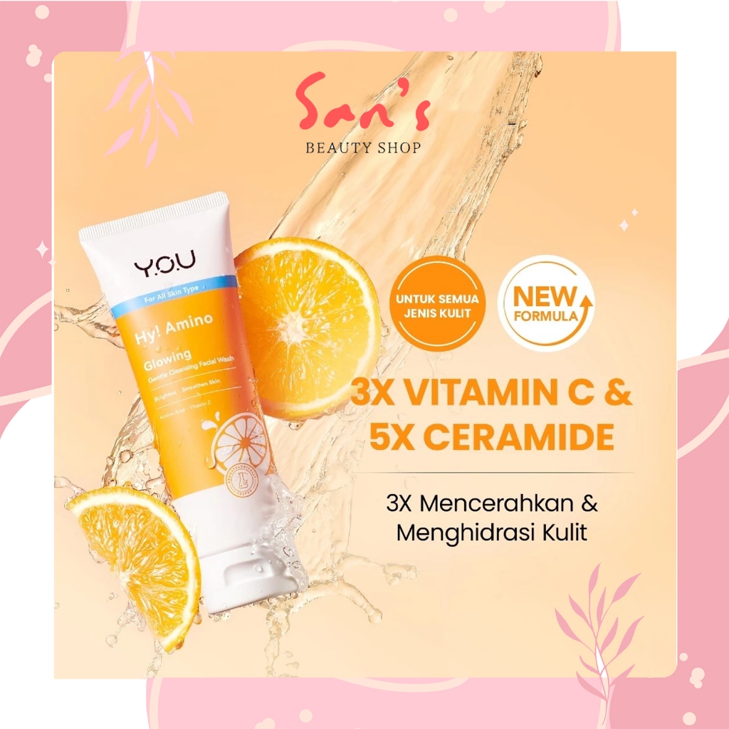 YOU Glo-Win Brightening Cleanser 50/100 g | Kulit Kusam Jadi Glowing, Ceramide Care