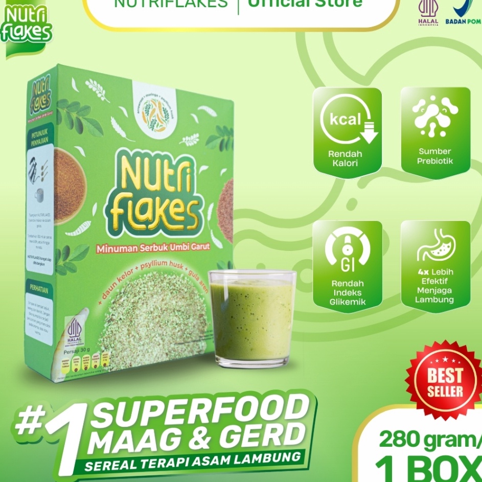 

Nutriflakes Sereal Asam Lambung Umbi Garut Original 1 Box