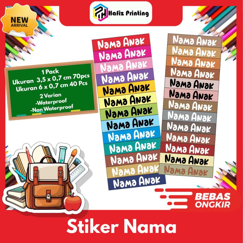 

Stiker Nama Alat Tulis / Label Nama Anak Custom