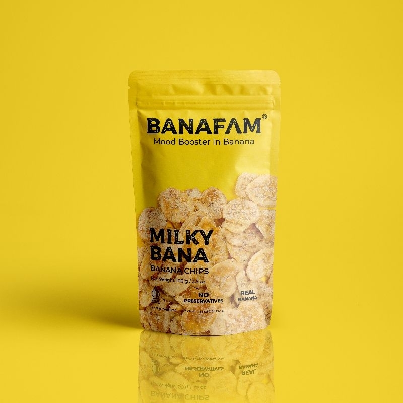 

Banafam - Banana Chips Milky - No Preservative - Keripik Pisang Susu