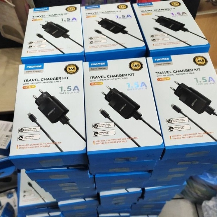 Bisa Cod  TRAVEL CHARGER FOOMEE CK12  WITH CABLE DATA MICRO ORIGINAL Foomee Ck12s