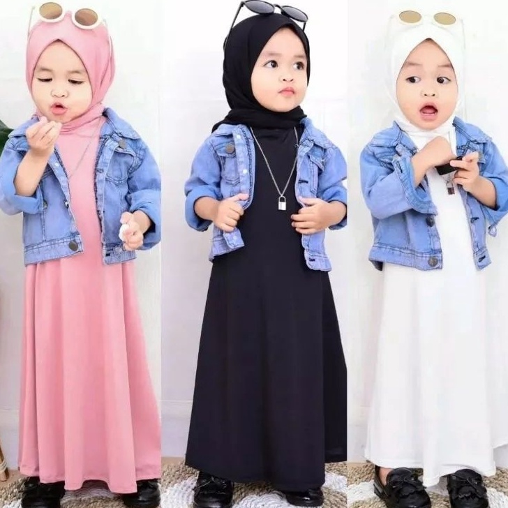 DRESS INNER ANAK PEREMPUAN TANPA LENGAN 112 TAHUN  GAMIS KUTUNG ANAK POLOS JERSEY PREMIUM