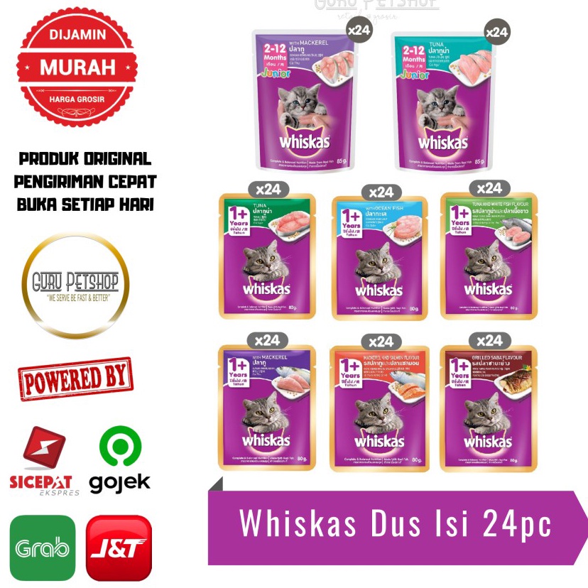 Whiskas Pouch 1 Dus isi 24 Whiskas Junior Whiskas Tuna Whiskas Sachet