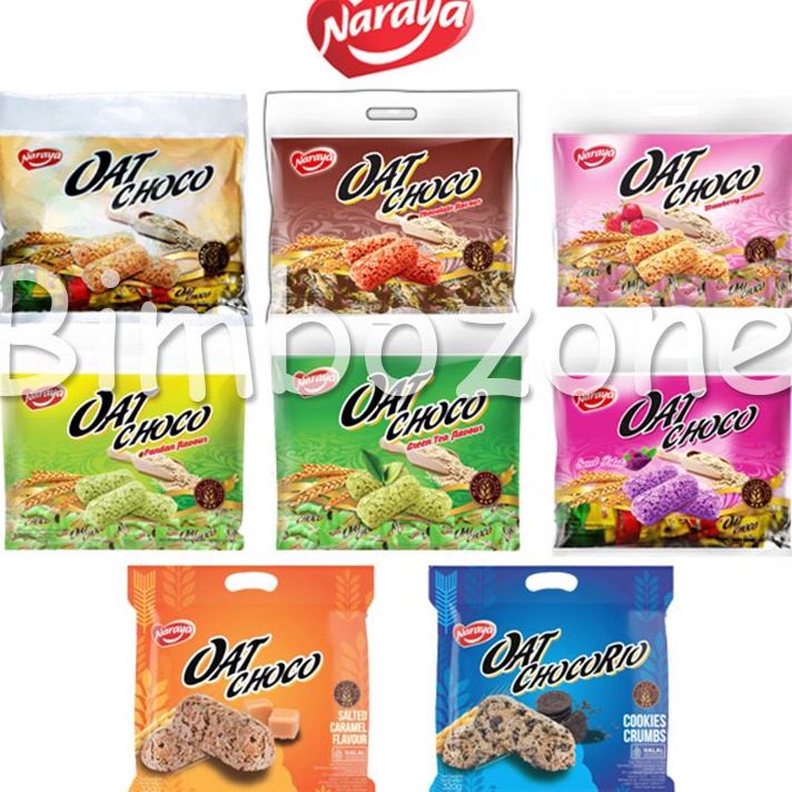 

Trendy Bimbozone Naraya Oat Choco Snack Oat Sereal Gandum Vanilla Pandan Green Tea Strawberry 4gr